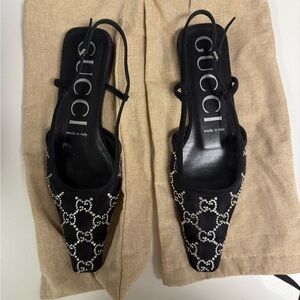 Gucci Crystal Mesh Flats